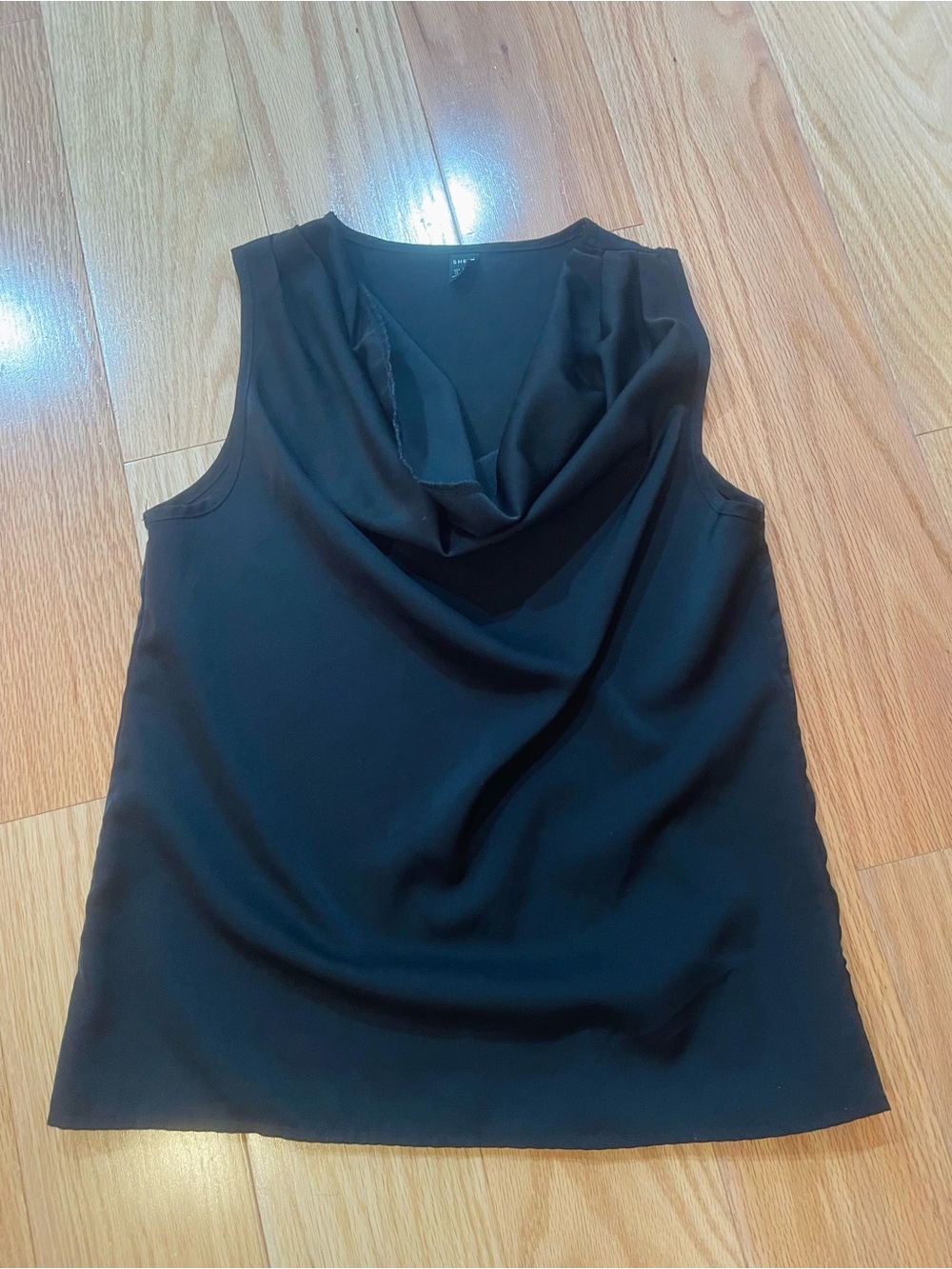 SHEIN Black Draped Cowl Neck Camisole